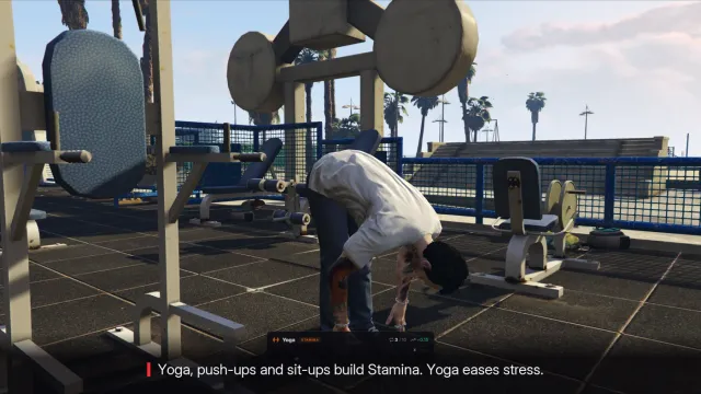 RR Gym FiveM script screenshot 6 — gym ui yoga