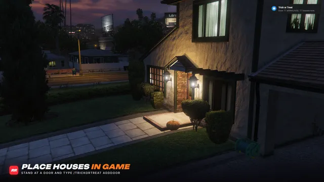 Trick or Treat Night FiveM script screenshot 5 — a porch added in game
