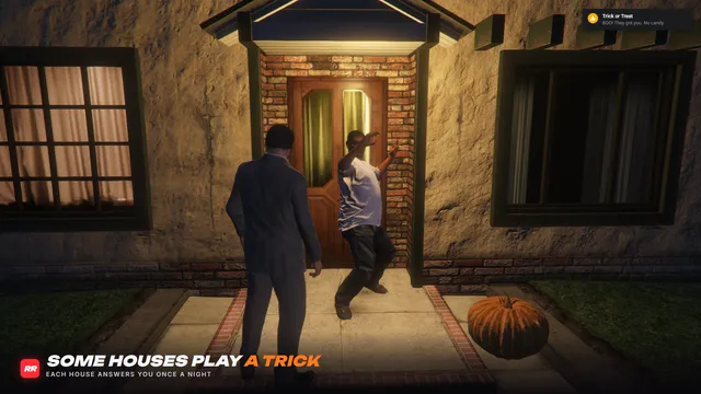 Trick or Treat Night FiveM script screenshot 4 — a homeowner playing a trick